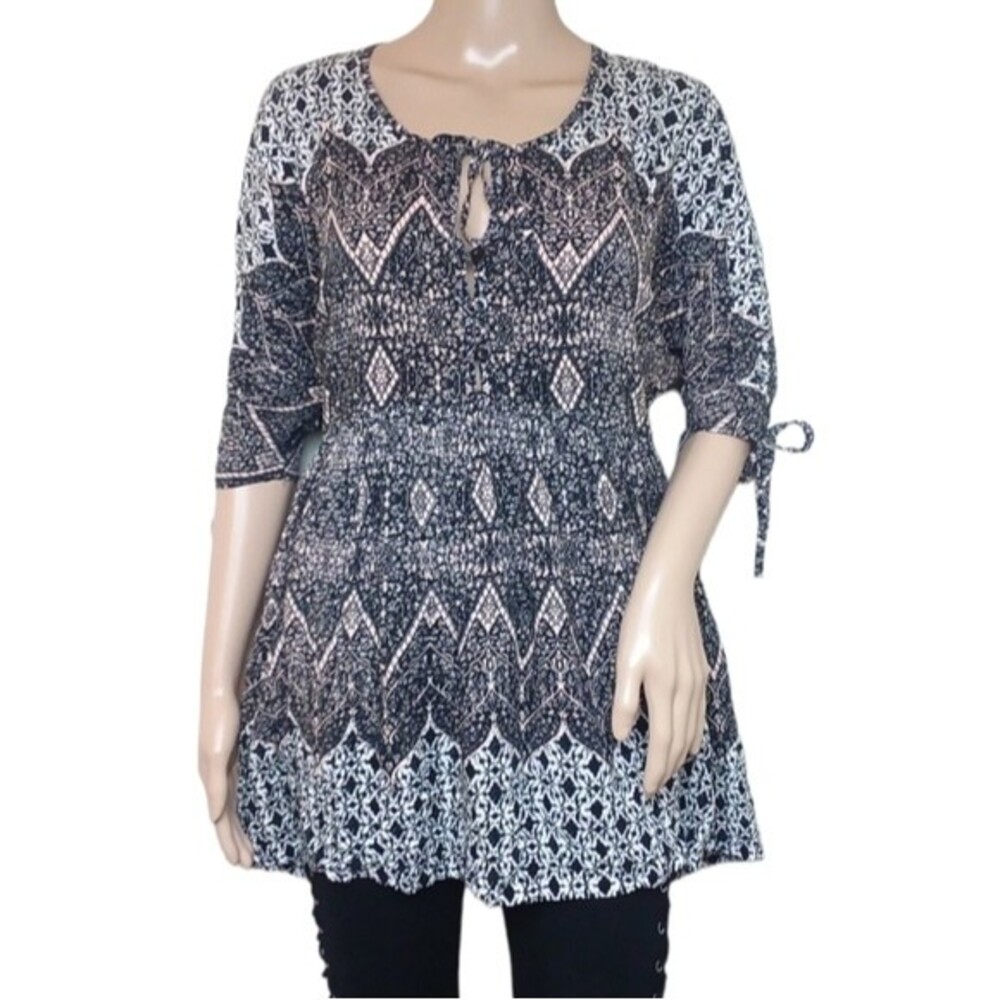 Auguste The Label Chevron Keyhole Tunic